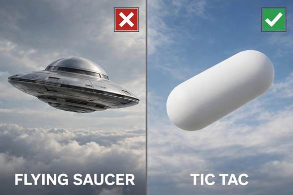 Comparative recreation: Flying Saucer (inefficient) vs Tic Tac (optimal)